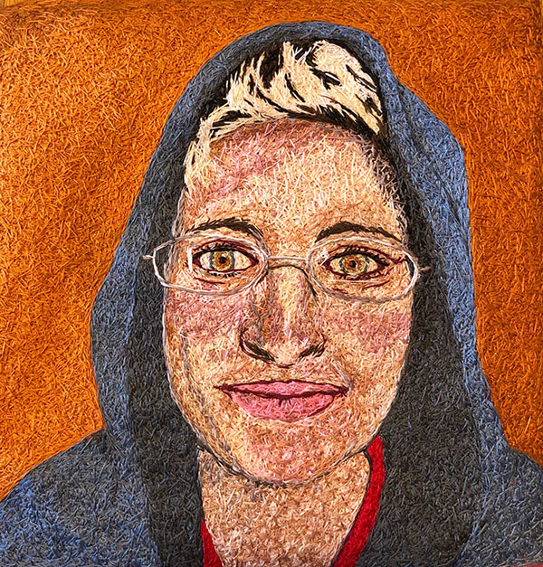 hand embroidered self portrait