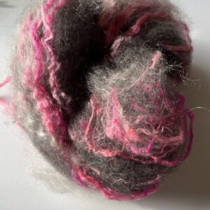 Art Batt - Black and Pink : Gotland, kid mohair, mulberry silk