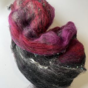 Art Batt - Black and Red : Merino, kid mohair, angelina, neps