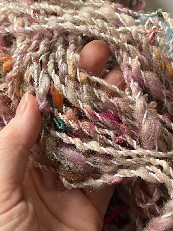 Art YARN Scraps : Romney, merino, cotton, silk - Image 2