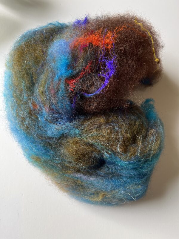 Art Batt - Garden : Wensleydale, silk, angelina sparkle, Romney, Alpaca - Image 2