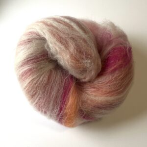 Art Batt Orange Cream and Pink : Merino, Bamboo, Angelina