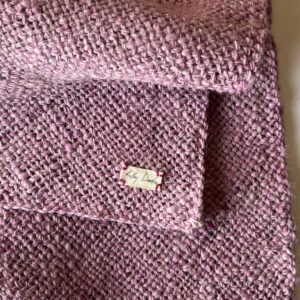 Stellar Bloom extra thick : soft pink handwoven scarf with sparkle